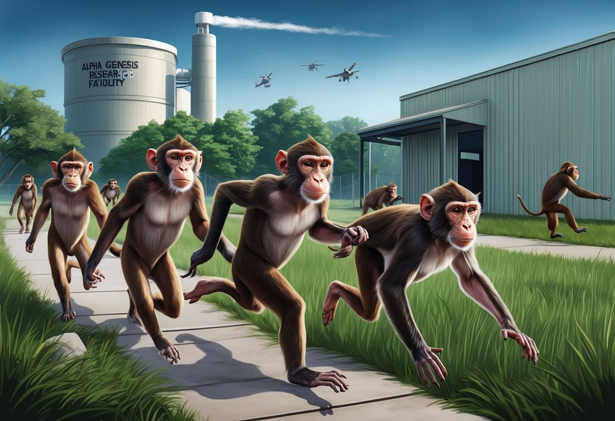 Monkeys fleeing from Alpha Genesis research facility in South Carolina