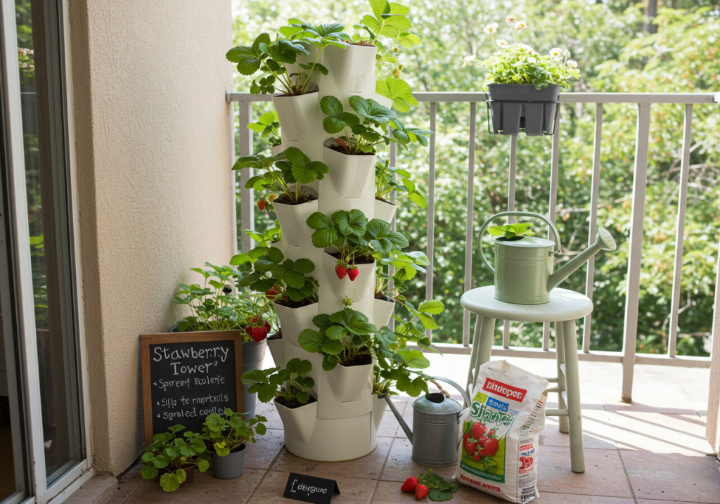Strawberry Tower DIY: How to Grow Them in a 2×2 Ft Space – Green Thumb ...